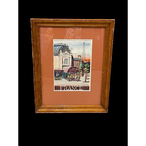 France, Hand Painted Watercolor Artwork by Zucca